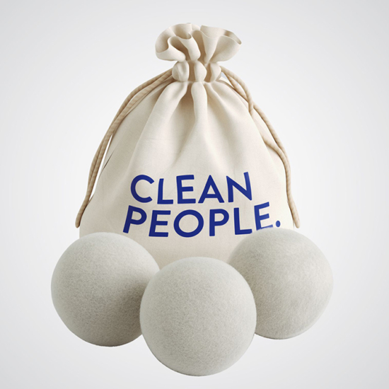 Dryer Balls soften clothes, reduce static cling, and save energy & reduce drying time by up to 40% when you use all 3 balls. They’re better for you and for the environment. Reuse CLEAN PEOPLE Wool Dryer Balls in more than 1,000 loads.
Directions for use: Toss 3 Dryer Balls in your dryer and let them happily bounce around. Reuse for dozens of loads.
Saves money! Saves energy! Reusable! Better for You & Better for Mother Nature.