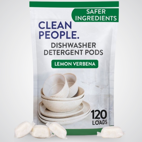 Clean People Dishwasher Detergent Powder is boosted with powerful enzymes to cut through grease & stuck-on food stains, leaving dishes sparkling clean without residue, streaks, or other mineral build-up. This simple, yet effective formula is free from harsh chemicals and synthetic fragrance making it the safer choice for your family and the environment!
Our pouches use as much as 60% less plastic and take approximately 50% less energy to produce with far lower CO2 emissions to transport and store than a rigid container, making pouches a more environmentally friendly choice.