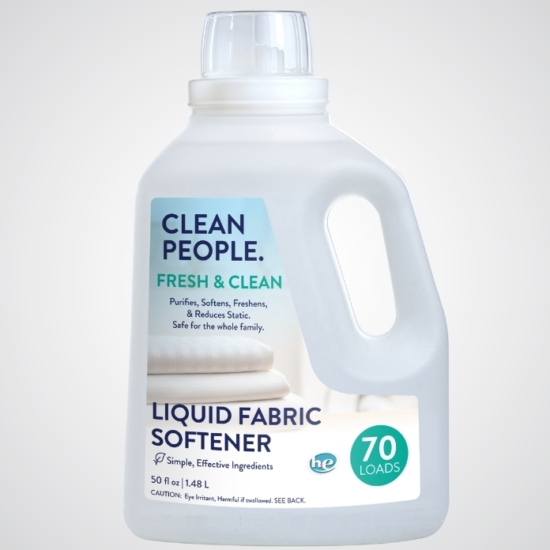 CLEAN PEOPLE Liquid Fabric Softener reduces static, softens fabrics, removes odors, and combats hard water with only 8 simple ingredients that are safe for the whole family. This is one of the ONLY liquid fabric softeners on the market to deliver powerful performance without harmful chemicals.
FREE FROM: Sulfates (SLS, SLES, and Sulfonates), 1,4 Dioxane, Parabens, Phthalates, Quaternary Ammonium Compounds (Quats or QACs), Dyes, Animal-Derived Ingredients, Alcohol, Phosphates, Formaldehyde
&nbsp;
